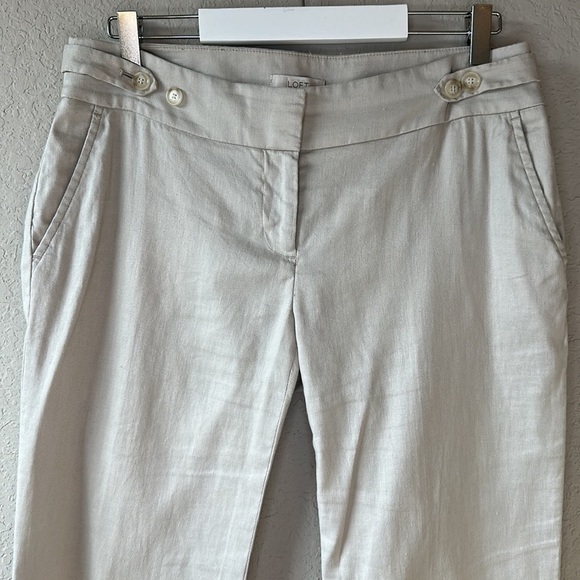 Loft Linen Blend Straight Leg Pants Size 4 - Picture 2 of 11